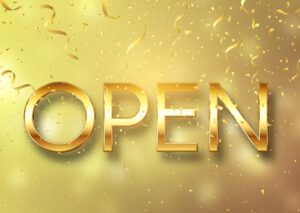 Gold Open Sign